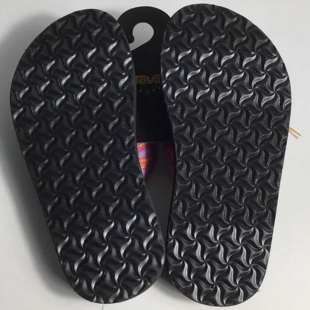 Teva Girl's Pink and Black Water Sandals Flip Flops